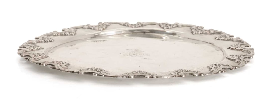 An Anglo-Indian silver tray, - 2
