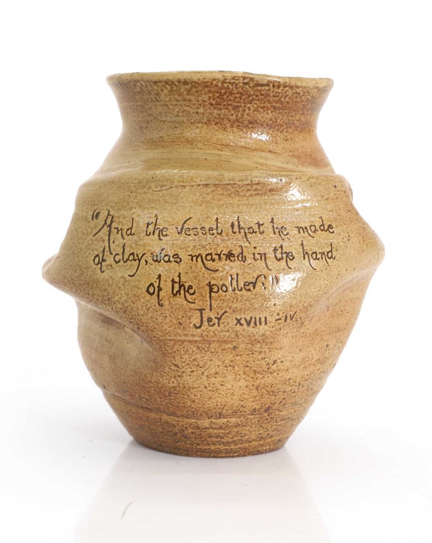 A Martin Brothers salt glazed stoneware 'marred' vase, dated 1891, (1 of 2)