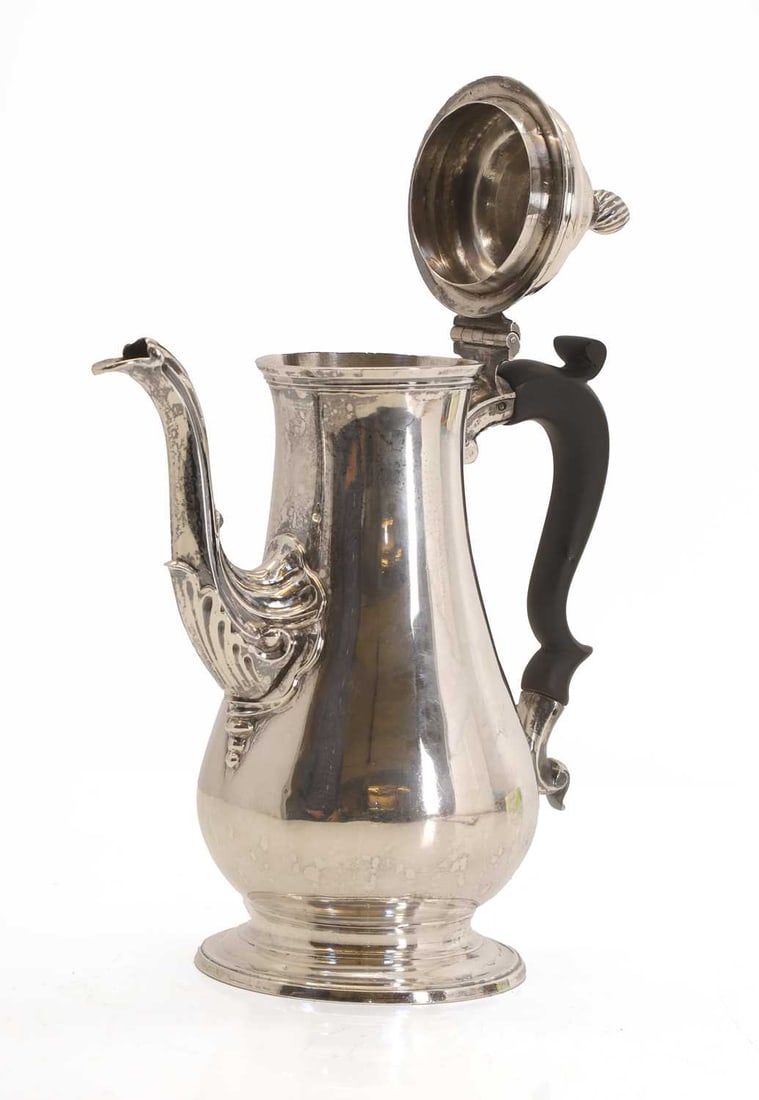 A George III silver coffee pot, - 2