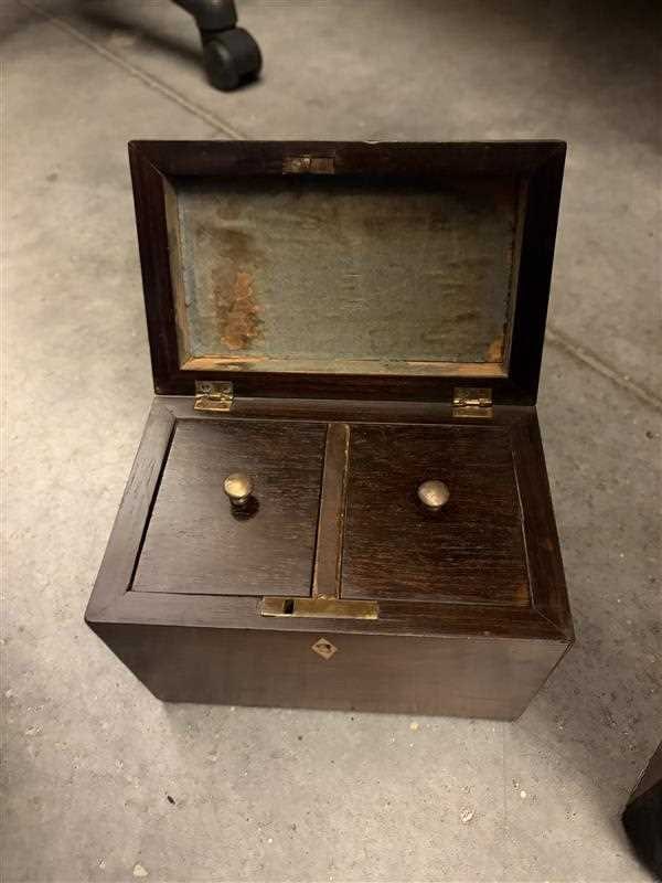 A mahogany tea caddy, - 4