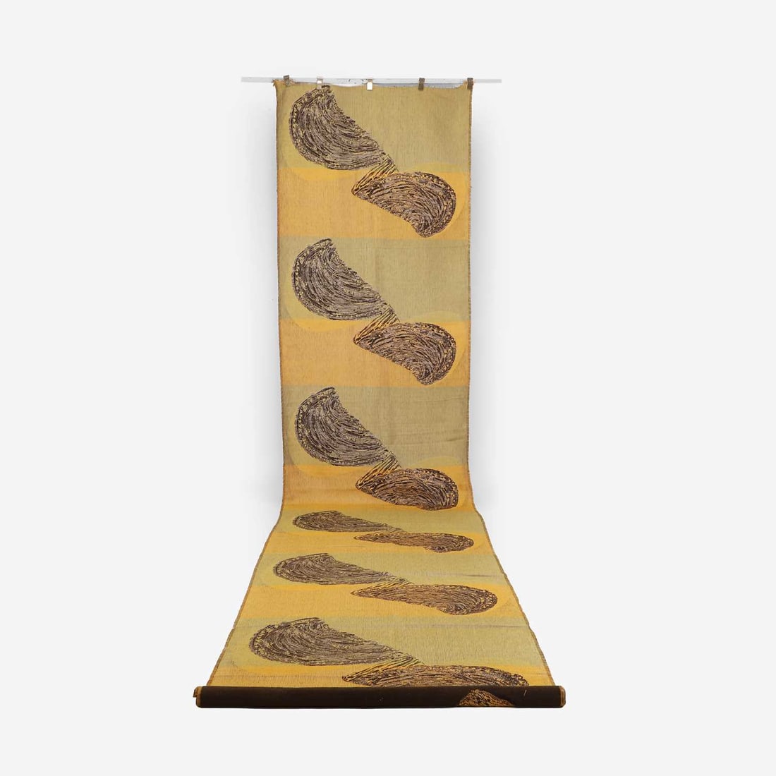 Anna Meyerson for Edinburgh Weavers, 'Agamemnon',: Anna Meyerson for Edinburgh Weavers, 'Agamemnon', designed in 1962, a jacquard weave furnishing fabric 130cm wide, 684cm long approximately Condition Report: Fair overall, end frayed and not