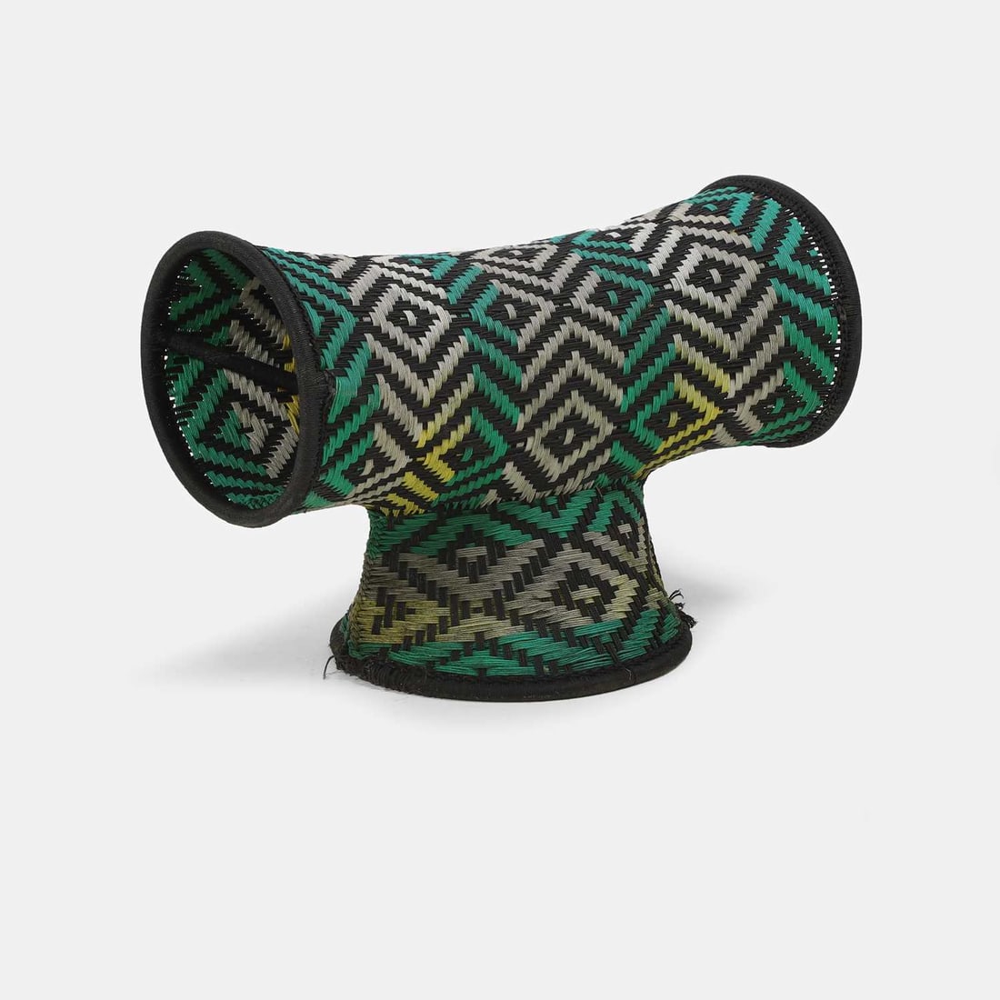 Patricia Urquiola (Spanish, b.1961) for Moroso, a 'Touti' stool,: Patricia Urquiola (Spanish, b.1961) for Moroso, a 'Touti' stool, originally designed in 2009 for the 'M'Afrique' collection, the tubular seat raised on a flared base, upholstered in patterned green,