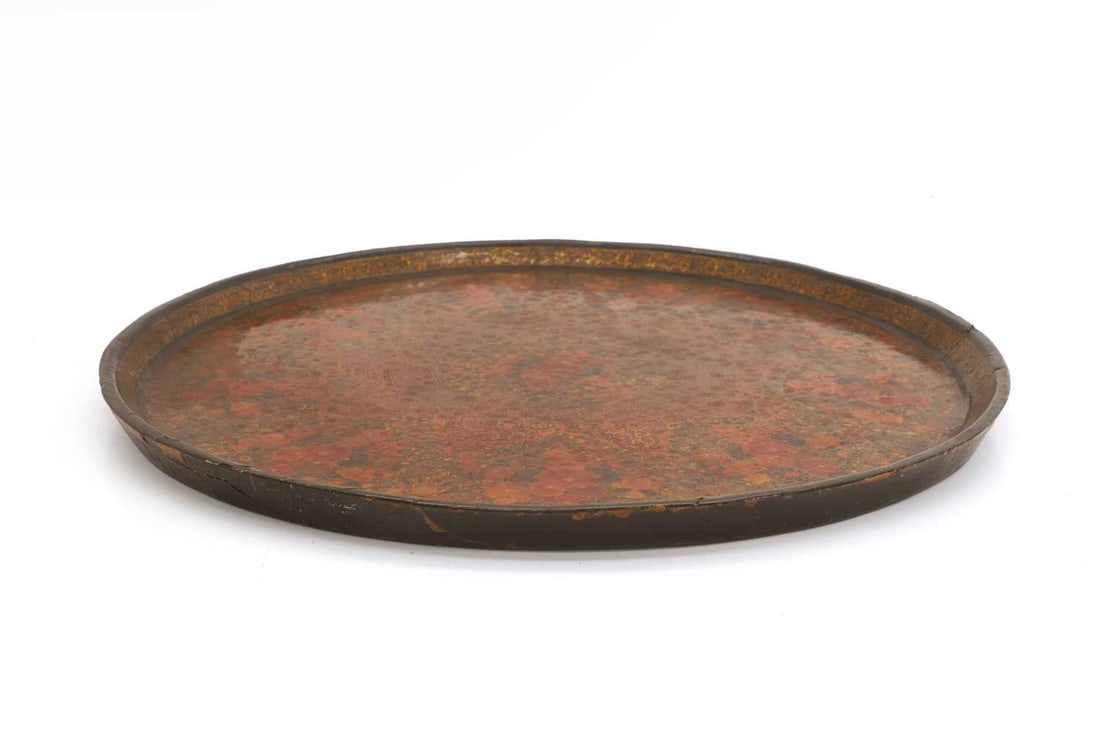 A red lacquered Kashmiri tray, - 3
