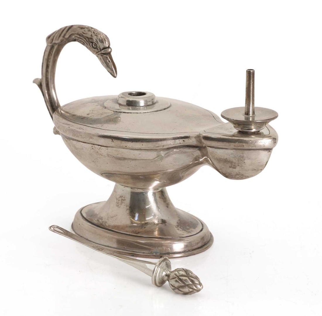 A silver 'Aladdin' lamp, - 2