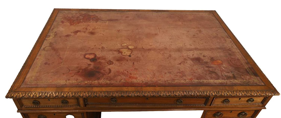 A Victorian mahogany partners desk, late 19th century, - 2