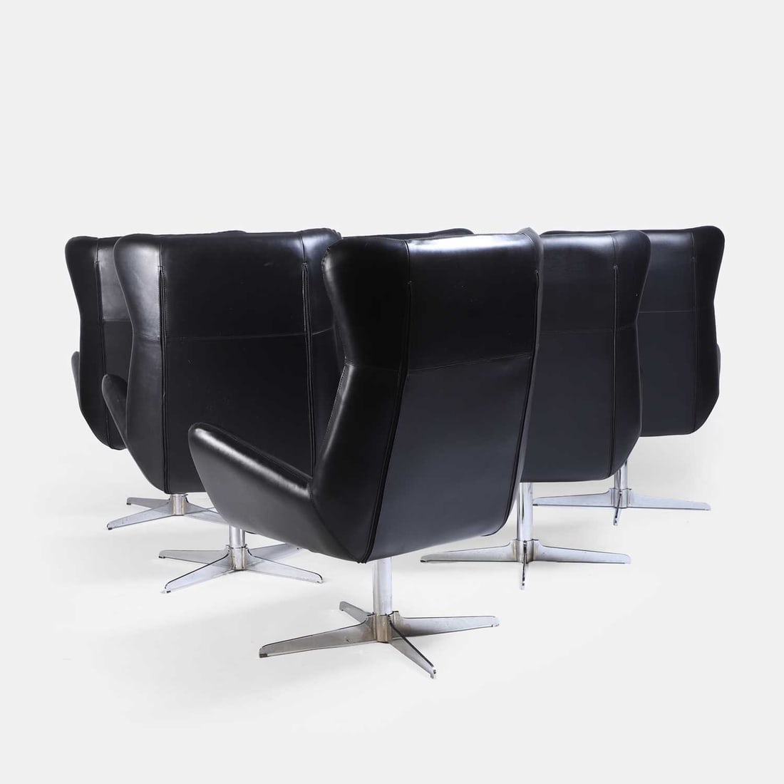 1970s, a set of six swivel chairs, - 2