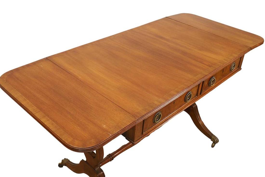 A Regency-style mahogany sofa table, 20th century, - 2