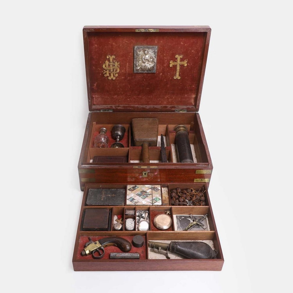 A vampire slaying kit, early 20th century, (1 of 3)