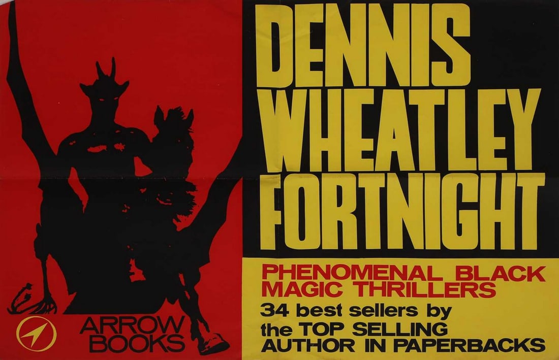 A 'Dennis Wheatley Fortnight' advertising poster, 1960s, (1 of 1)