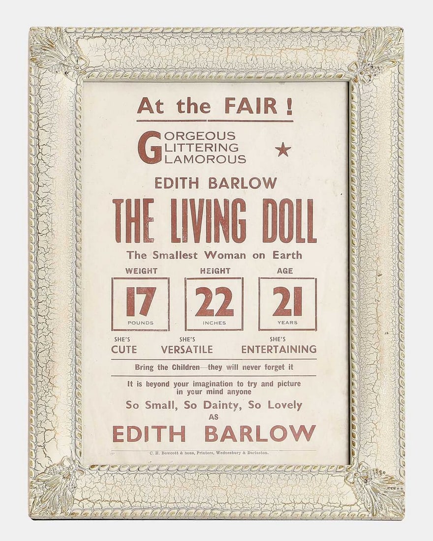 Three unusual Fairground 'freak' advertising posters or handbills, 20th century, (1 of 3)