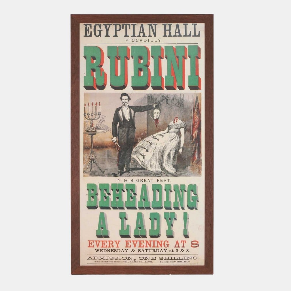 A 'Rubini Beheading A Lady!' poster, of recent manufacture, (1 of 2)