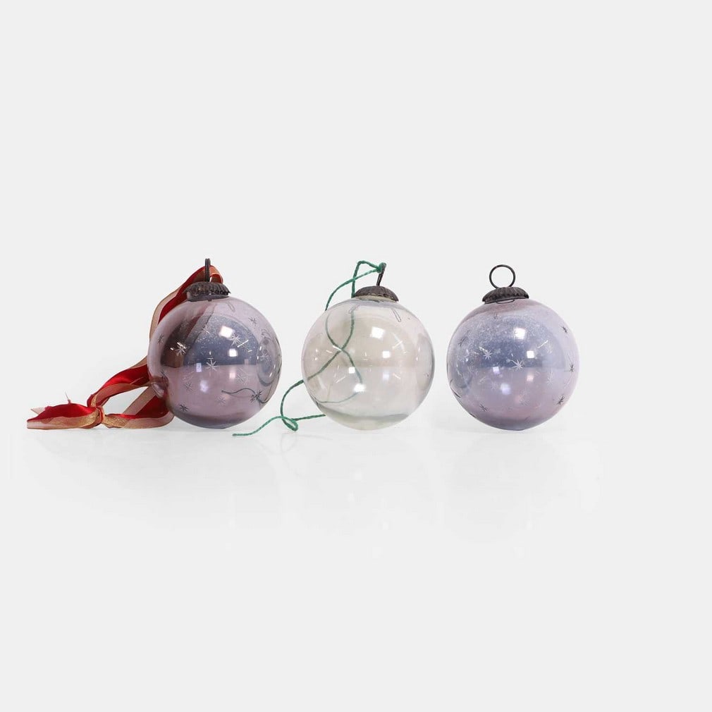 A pair of lustred clear glass witches balls or ornaments, late 19th century, (1 of 1)