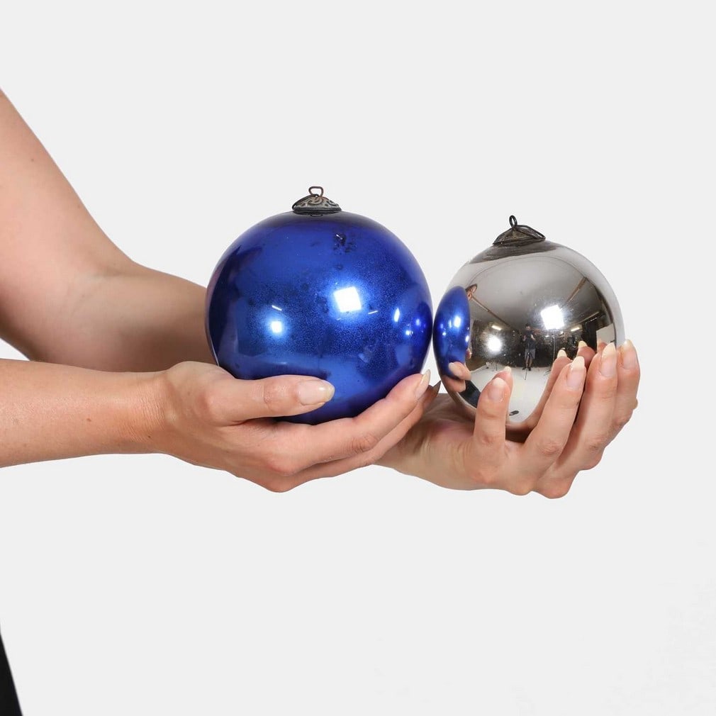 Two mercury glass witches balls, late 19th century, (1 of 1)