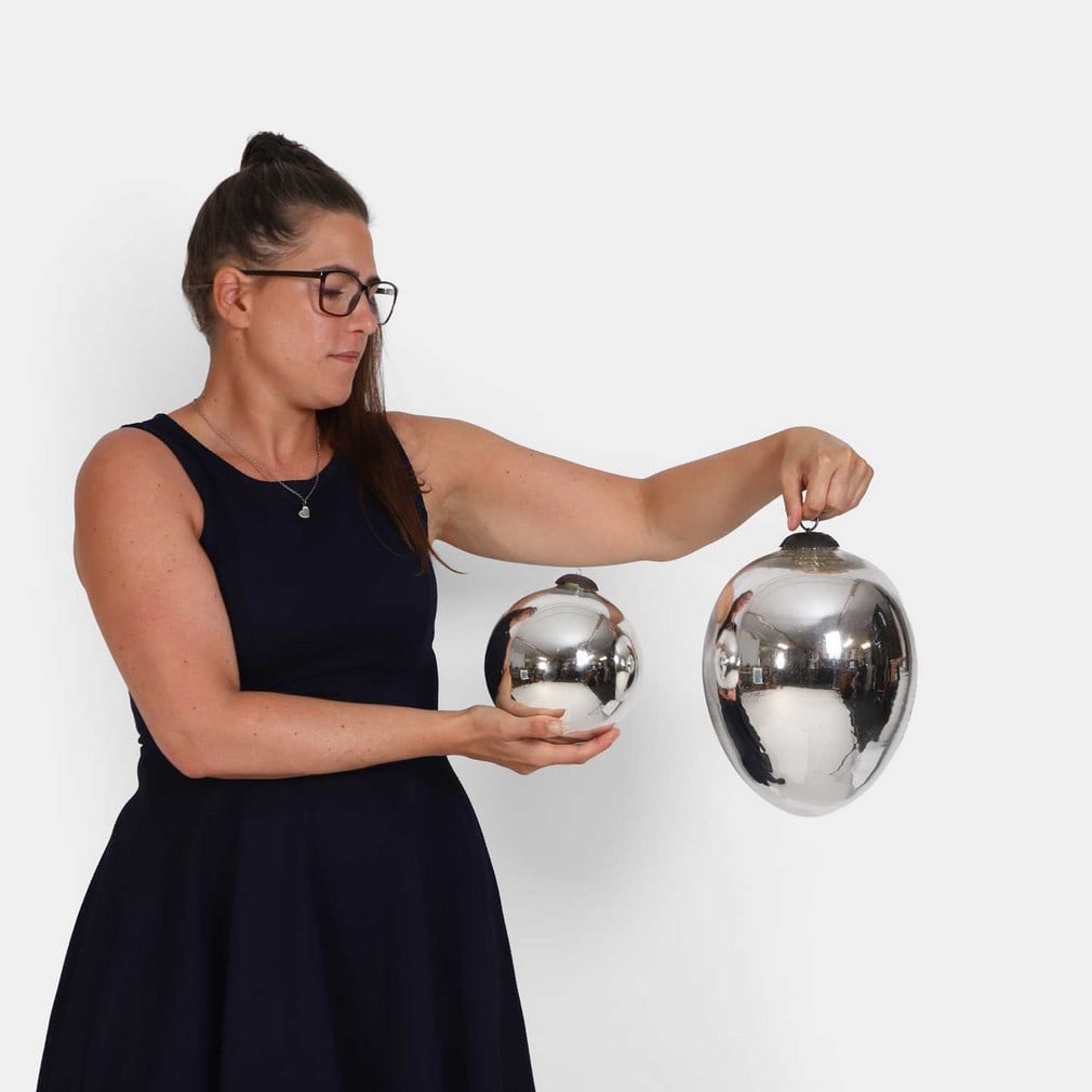 Two silvered witches' balls, late 19th century and later, (1 of 1)