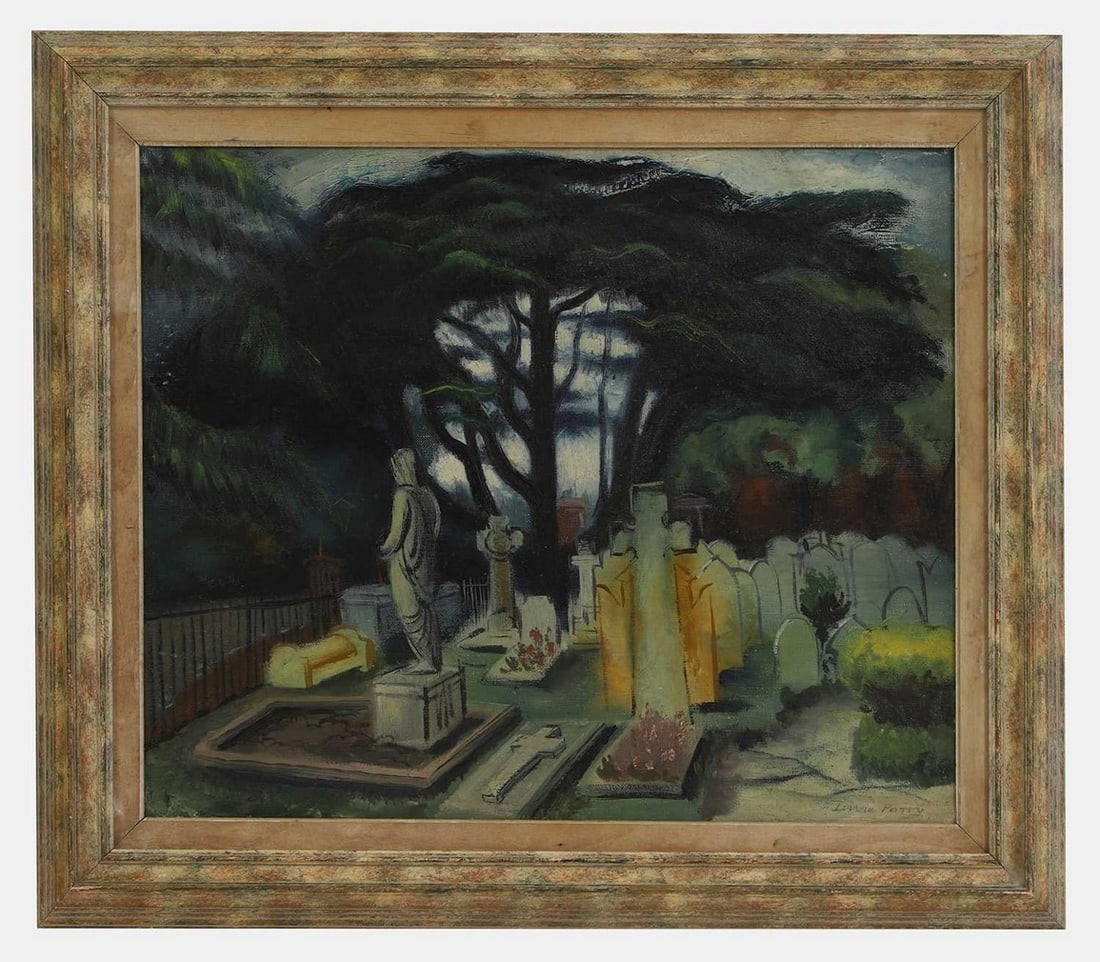 ▲ Linda Carmen (Parry) (British, 1910-1991) Hampstead graveyard, c.1950 (1 of 2)