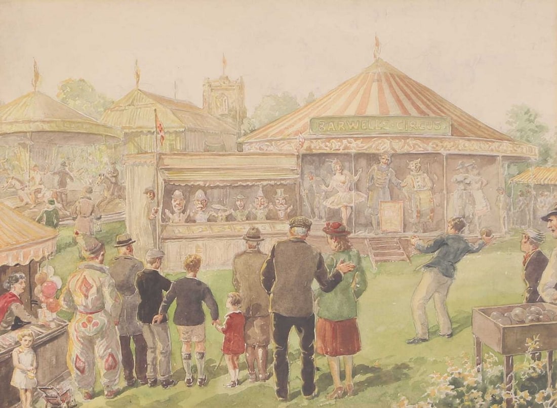 English School, circa 1940s 'Barwell's Circus' (1 of 3)