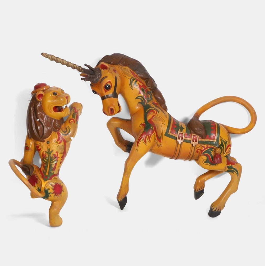 Large Festival of Britain lion and a unicorn, circa 1951, (1 of 2)
