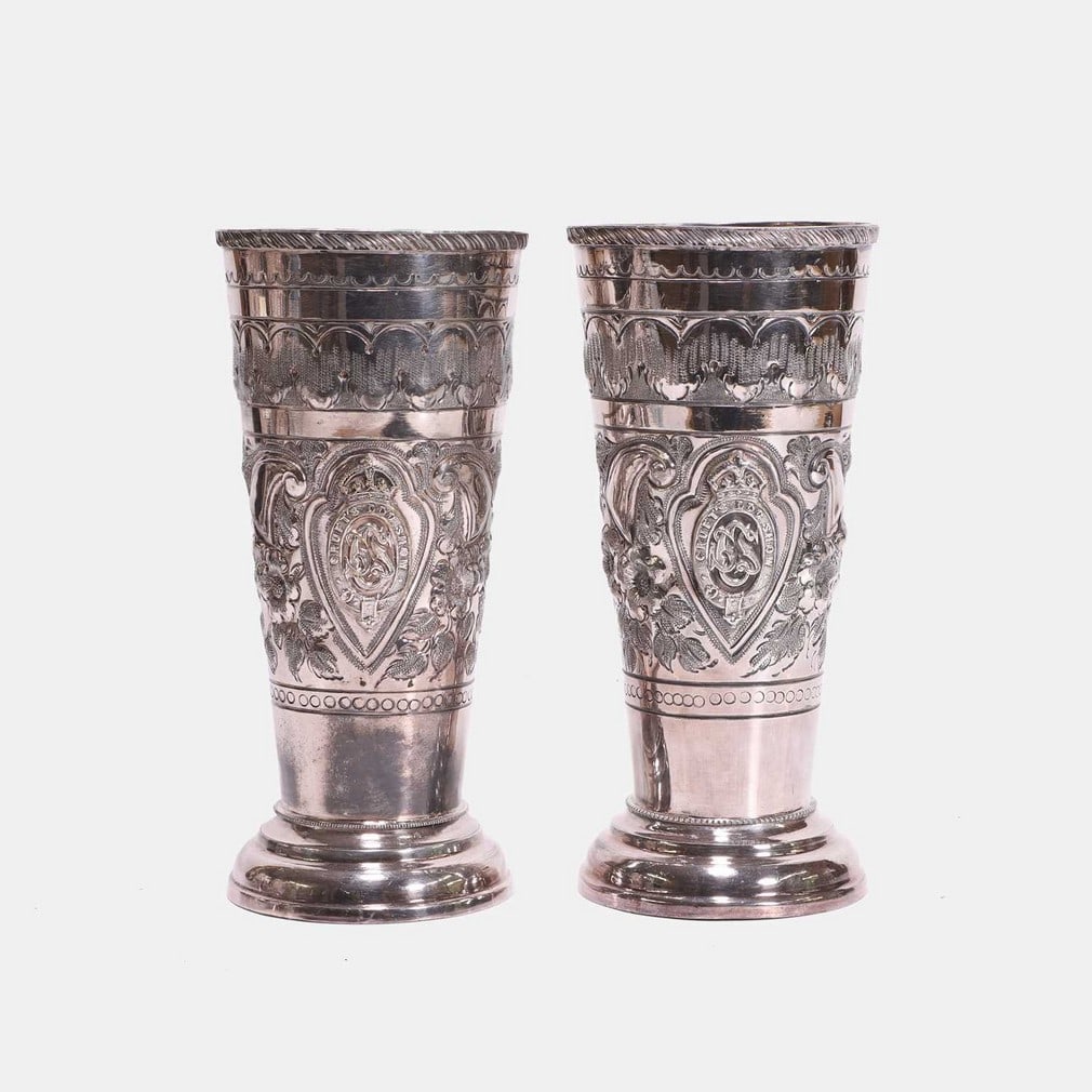 A pair of Cruft's Dog Show presentation-plated wine coolers, circa 1900, (1 of 2)