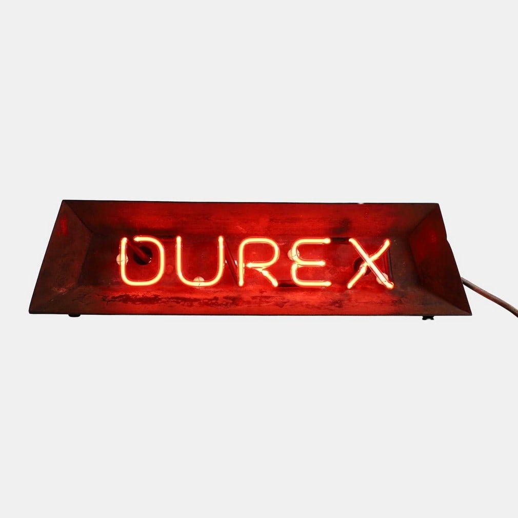 Durex', an original neon barbershop advertising light, 20th century, (1 of 2)