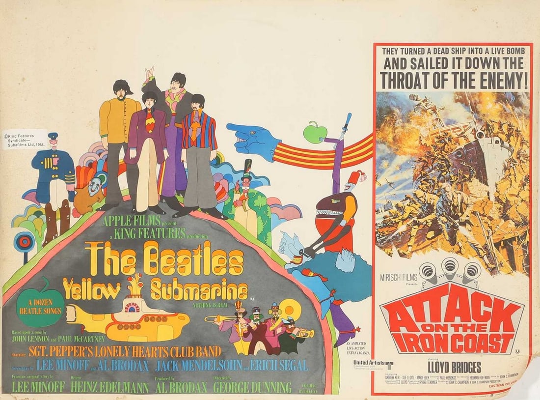 The Beatles 'Yellow Submarine' film poster, circa 1968, (1 of 1)