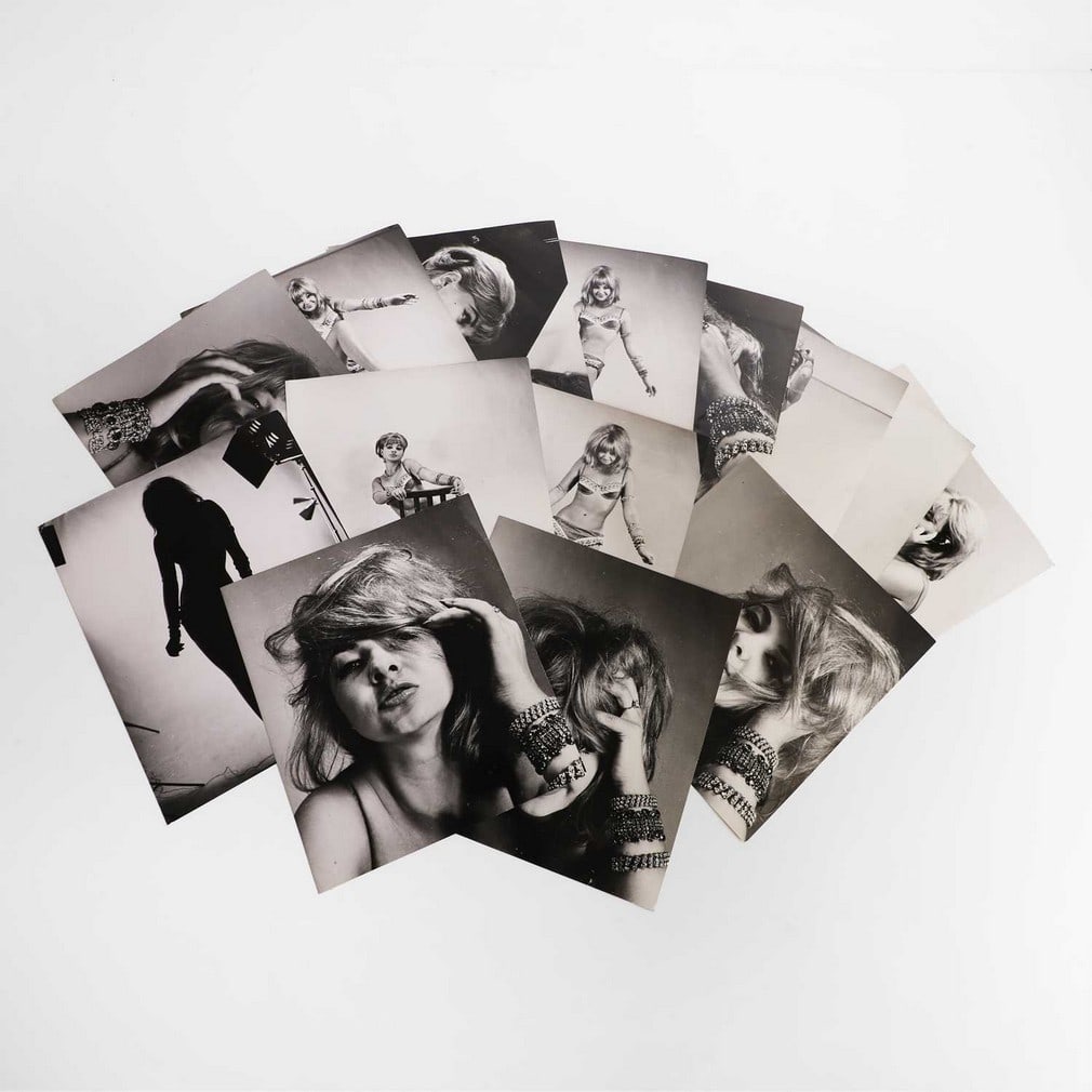 Fourteen behind-the-scenes press photographs of Mandy Rice-Davies, circa 1963, by E Taylor for (1 of 3)