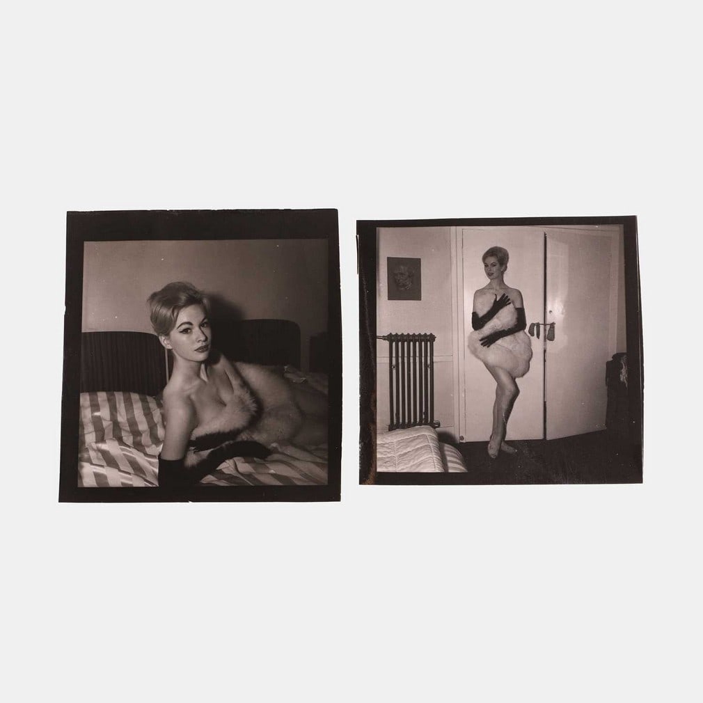 Two Mariella Novotny original contact photographs, early 1960s, of Profumo Affair interest,: Two Mariella Novotny original contact photographs, early 1960s, of Profumo Affair interest, depicting Mariella Novotny, photographer unknown, one photograph depicts a close-up portrait, the second pho