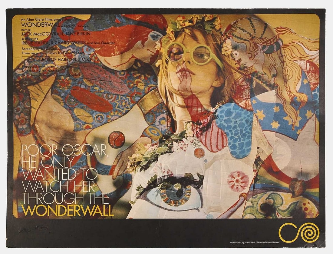 A psychedelic 'Wonderwall' film poster, circa 1969, (1 of 1)