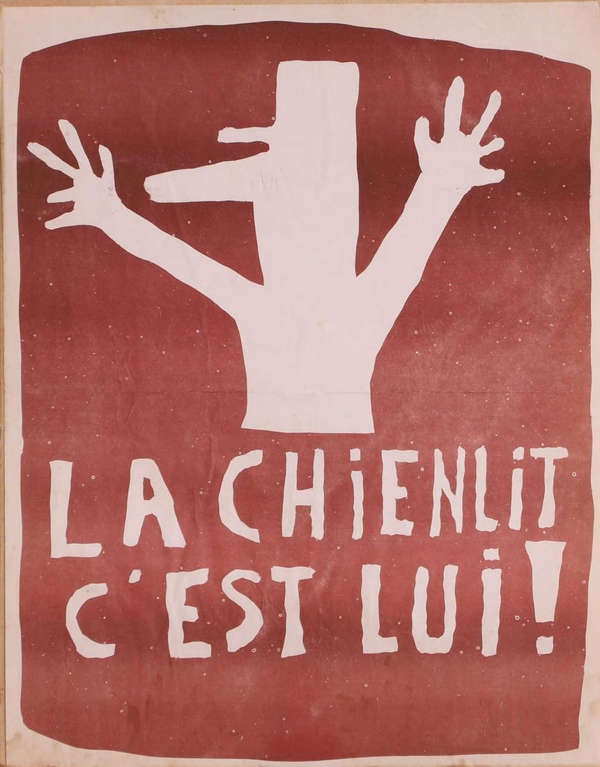 A 1968 Paris student riots poster, circa 1968 (1 of 1)