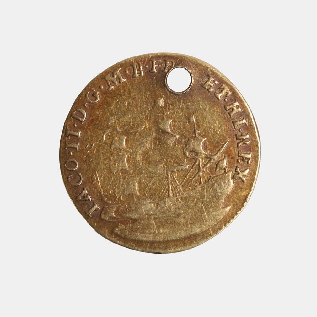 A King's healing touch-piece, late 17th century, touched by King James II of England (1685-88), (1 of 2)