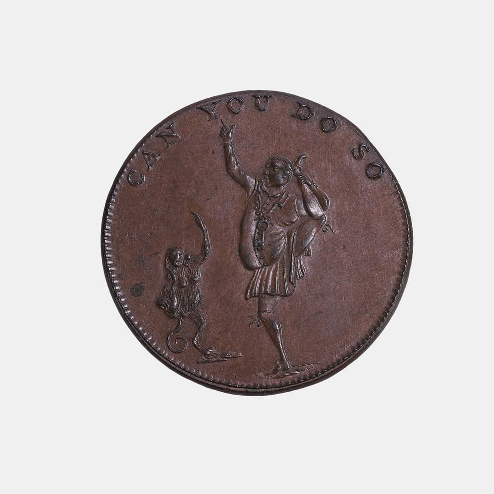 A 'Robert Heslop's Shop of Natural Curiosities' token, 18th century, (1 of 2)