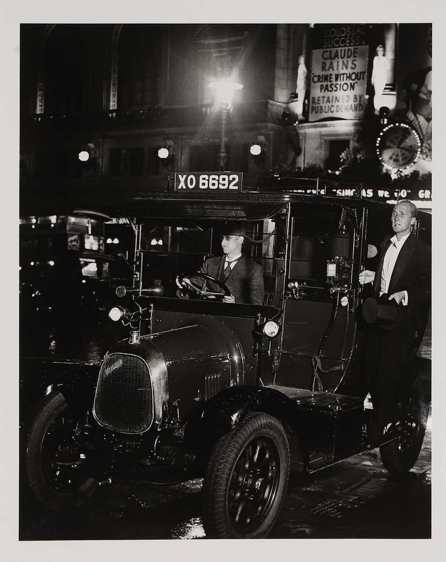 ▲ Bill Brandt (British, 1904-1983) 'Taxi, Lower Regent Street, 1934': ▲ Bill Brandt (British, 1904-1983) 'Taxi, Lower Regent Street, 1934' a gelatin silver print, of a taxi on Lower Regent Street, London, printed later, numbered 2/35 and stamped with the estate st