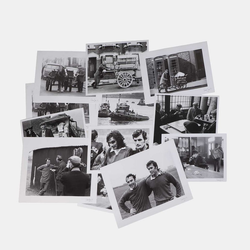 Steve Lewis (British, b.1944) Photographs of famous footballers and scenes of old London: Steve Lewis (British, b.1944) Photographs of famous footballers and scenes of old London twelve archival pigment print photographs, printed later, signed 'Steve Lewis' and some with a copyright sticke