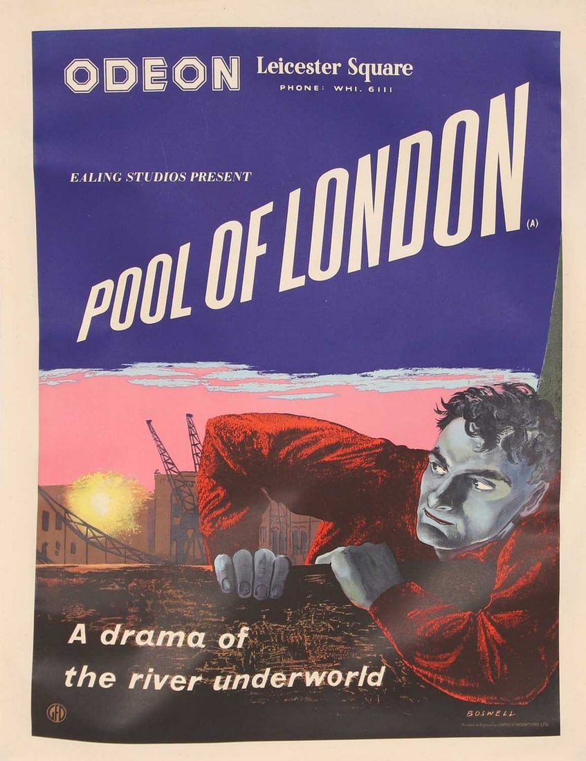 A 'Pool of London' film poster, circa 1951, (1 of 1)