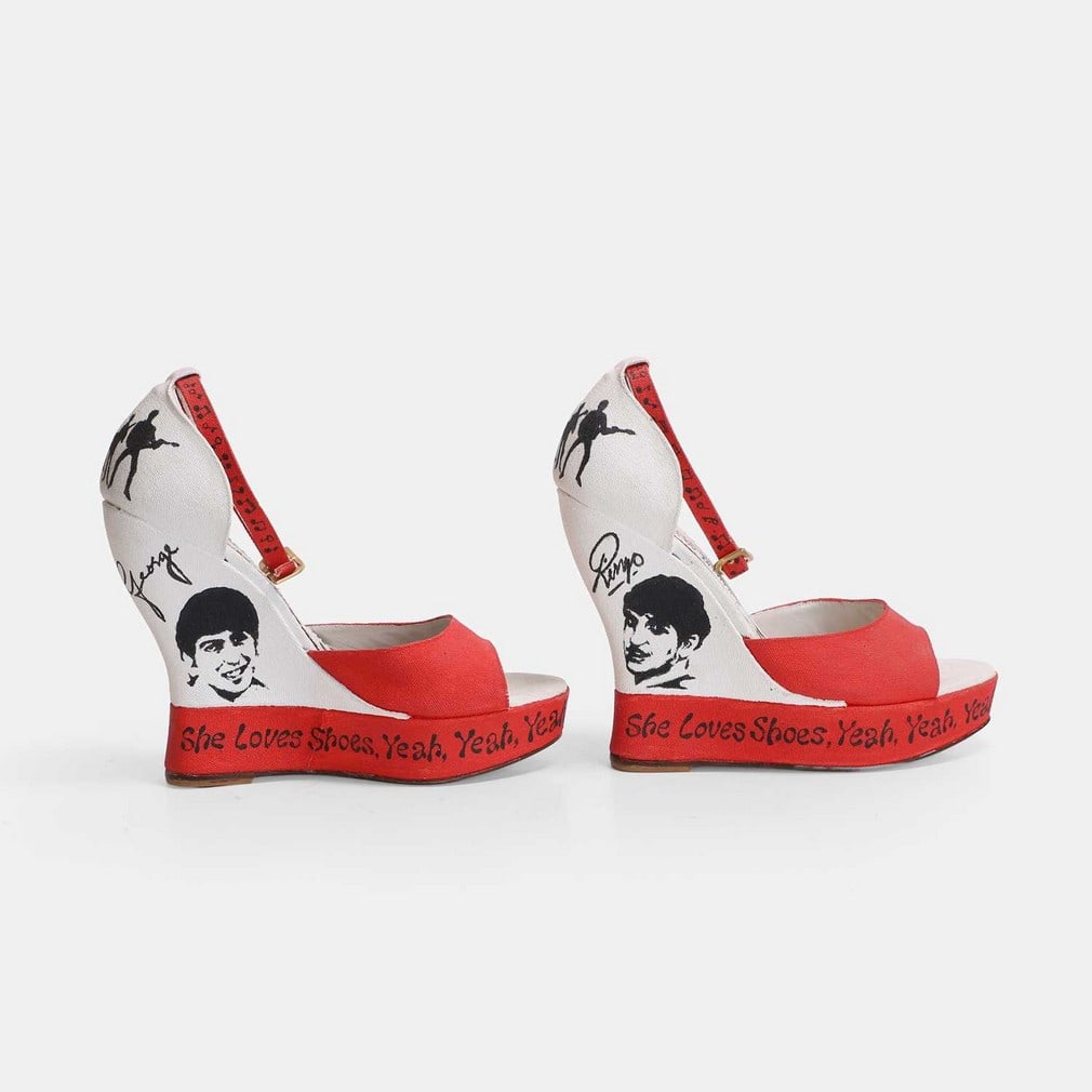 ▲ Richard Evans (b.1945) A pair of Terry de Havilland 'Beatles' platform wedge shoes, dated (1 of 3)