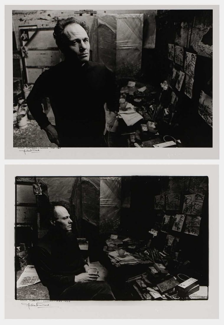 Michael Ward (British, 1929-2011) 'Frank Auberbach, London ,1983': Michael Ward (British, 1929-2011) 'Frank Auberbach, London ,1983' an archival pigment print photograph, of Frank Auberbach in his studio, Albert Street, printed later, signed 'Michael Ward' and inscri