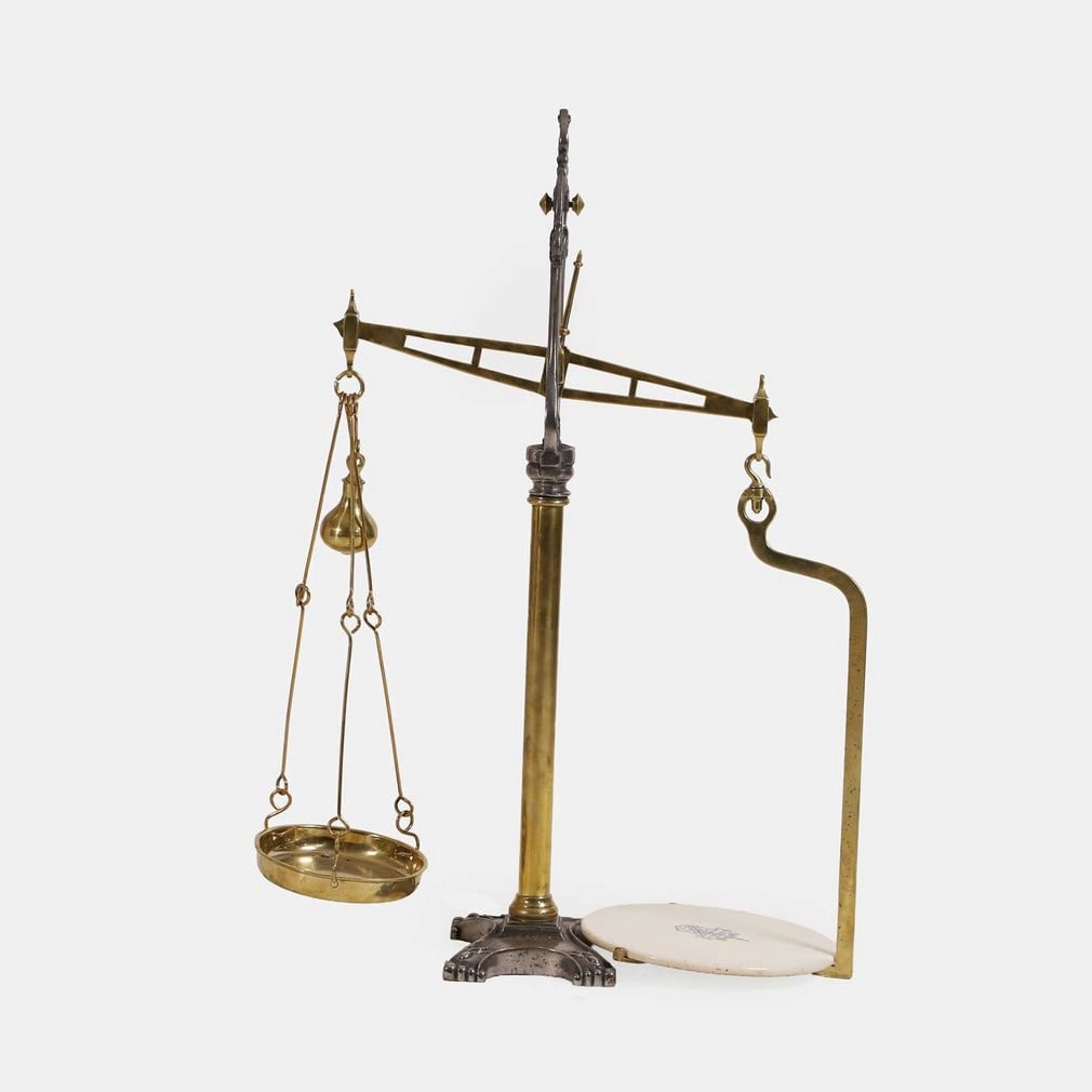 A set of Victorian balance scales, circa 1880, by J White & Son, (1 of 2)