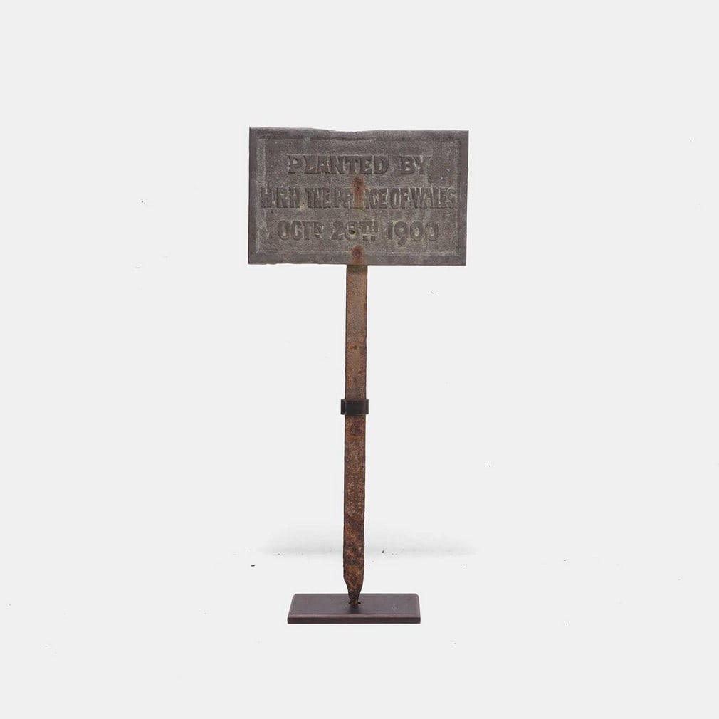 Of Newmarket racing and royal interest: a bronze commemorative tree-planting plaque, circa 1900, (1 of 2)