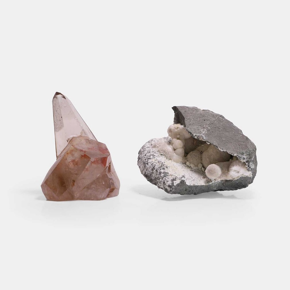 Two mineral specimens, (1 of 2)