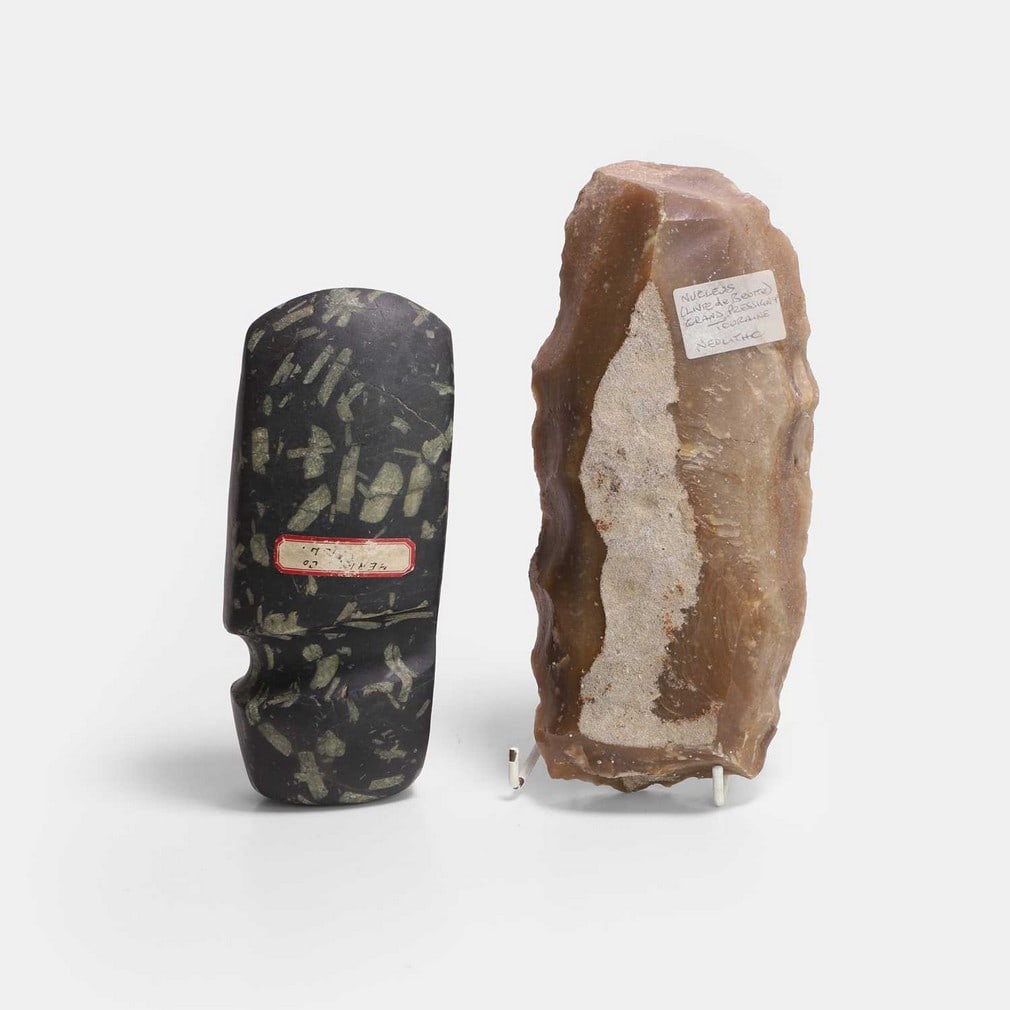 A Mississippian Native American axe head, circa 1000-1500 CE, Mound Culture, Indian Cahokia, (1 of 2)