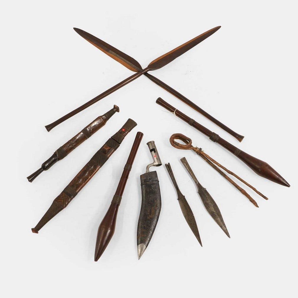 A group of African spears and knives, late 19th century and later, (1 of 2)