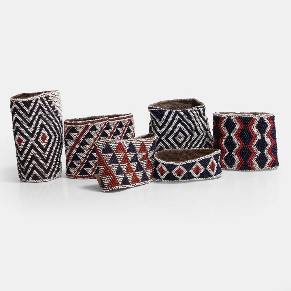 Six New Hebrides beaded anklets, early 20th century, New Hebrides, now Vanuatu, (1 of 2)