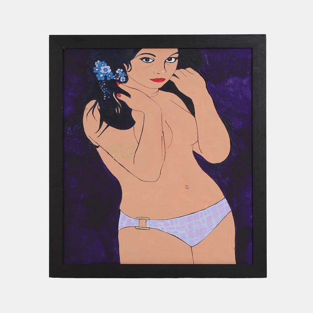 ▲ Pure Evil (British, b.1968) 'Sexy Panties': ▲ Pure Evil (British, b.1968) 'Sexy Panties' signed 'Pure Evil' and inscribed with title verso, acrylic on canvas (69 x 61cm; framed 75.5 x 68cm) Condition Report: Canvas tension slightly loose