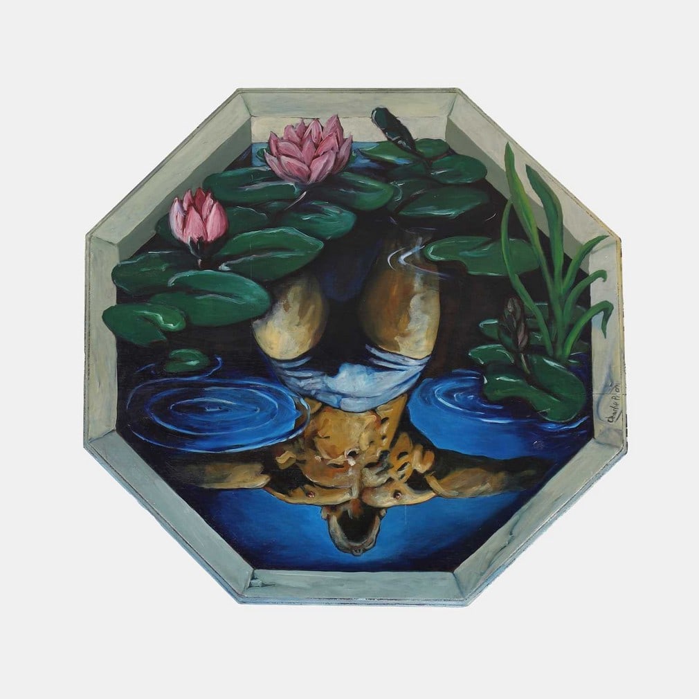 ▲ Charlie Garner aka 'Charlie Pi' (British, contemporary) Aaman floating amongst water lilies (1 of 2)