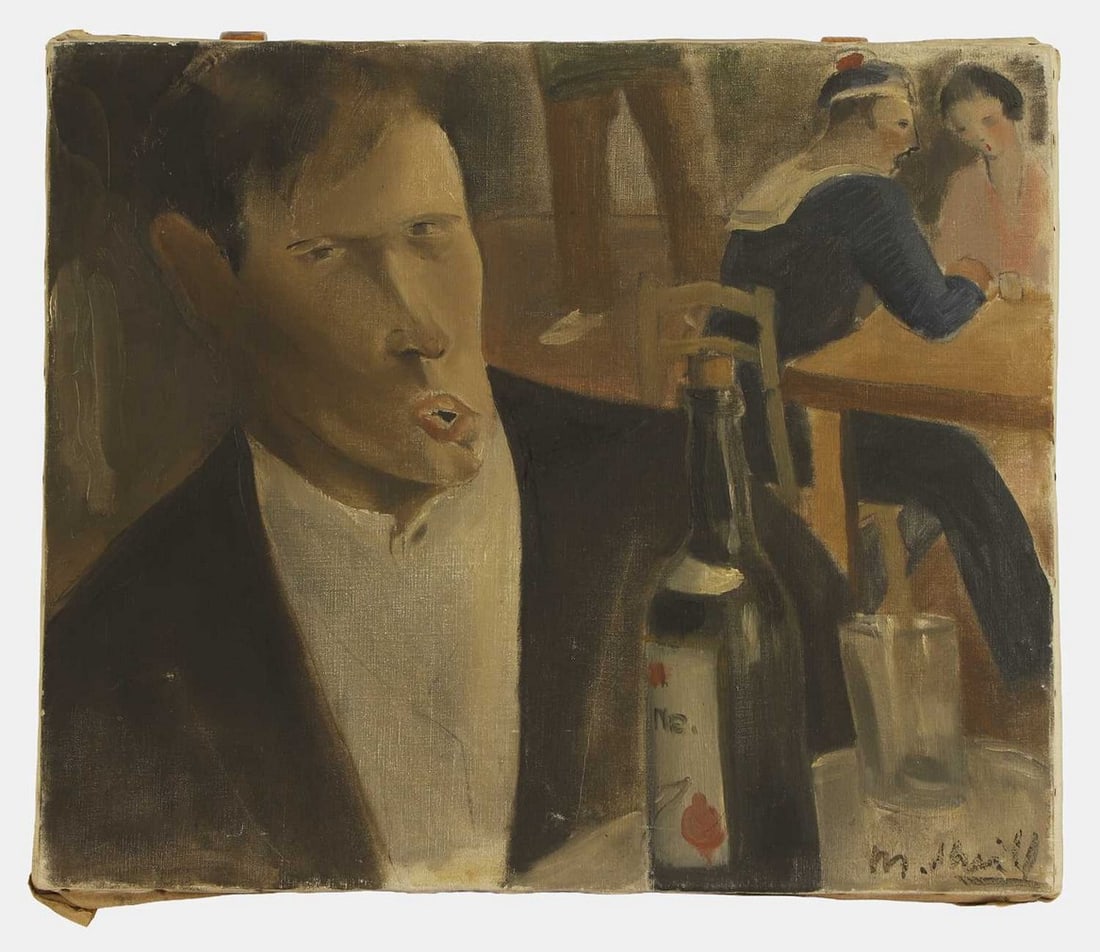 French School, 20th century A cafe scene (1 of 2)