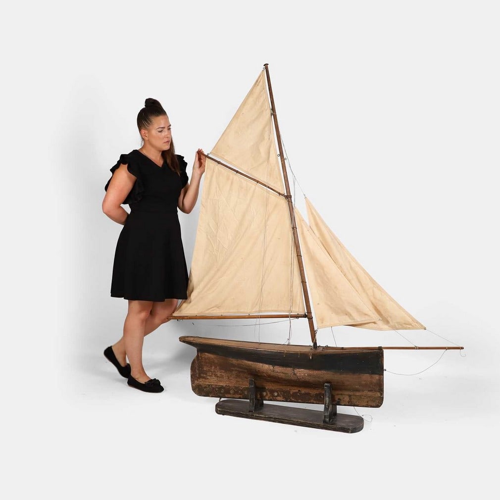 A pond yacht, circa 1900, possibly a Stevens Model Dockyard version, (1 of 2)