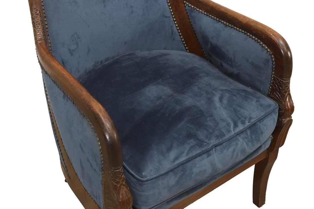 A French Empire mahogany gondola chair, 19th century, - 2