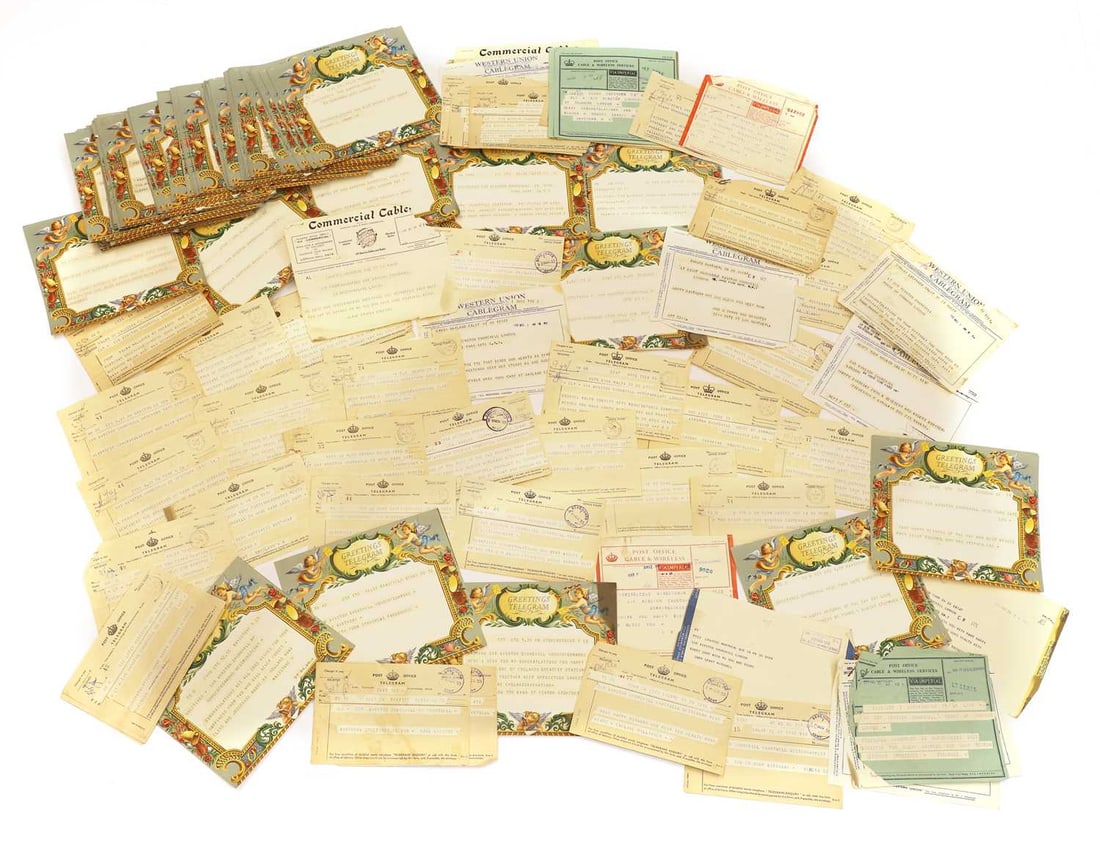 Sir Winston Churchill (1874-1965) interest, dated November 1955,: Sir Winston Churchill (1874-1965) interest, dated November 1955, a collection of one hundred and ninety-two telegrams to Sir Winston Churchill with birthday wishes and congratulations for his 81st