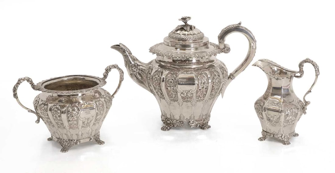 A matched silver tea set, (1 of 2)