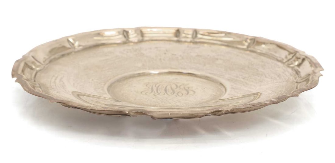 A silver salver, - 2