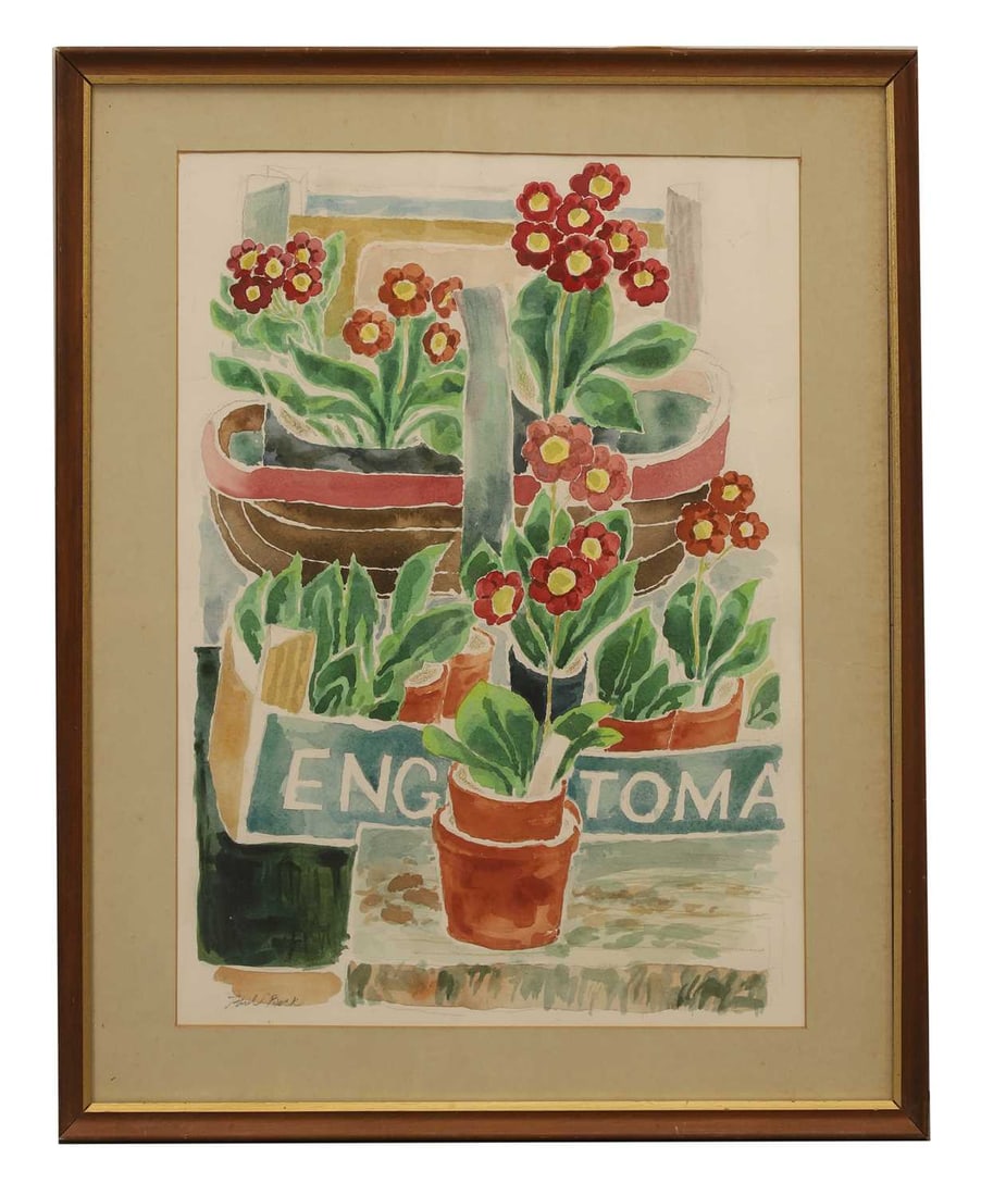 Paul Beck (British, b.1922) 'Flowers': Paul Beck (British, b.1922) 'Flowers' signed 'Paul Beck' l.l., watercolour 60 x45cm; framed 75 x 63cm